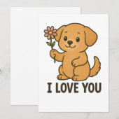 Cartes Pour Fêtes Annuelles Cute I Love You  (Devant / Derrière)