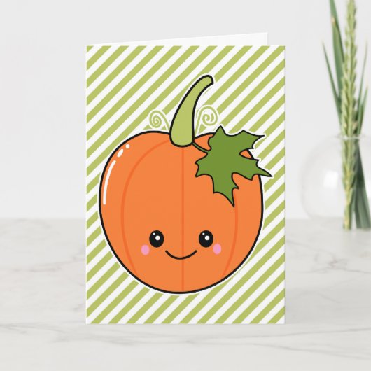 Cartes Pour Fêtes Annuelles Cute Kawaii Citrouille (Devant)