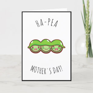 Cartes Pour Fêtes Annuelles Cute Kawaii Peas Fête des Mères Dire Citation Simp