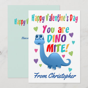 Cartes Pour Fêtes Annuelles Cute Kids Valentines Day Classroom Dinosaur