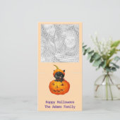 Cartes Pour Fêtes Annuelles Cute Kitten en Citrouille (Debout devant)