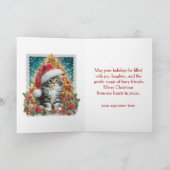 Cartes Pour Fêtes Annuelles Cute Kitten Meowy Christmas Holiday Card (Intérieur)