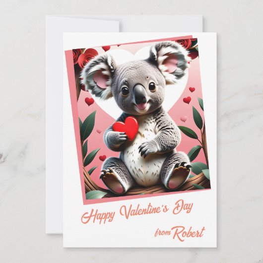 Cartes Pour Fêtes Annuelles Cute koala enfants Saint Valentin (Devant)