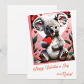 Cartes Pour Fêtes Annuelles Cute koala enfants Saint Valentin (Devant / Derrière)