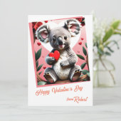 Cartes Pour Fêtes Annuelles Cute koala enfants Saint Valentin (Debout devant)