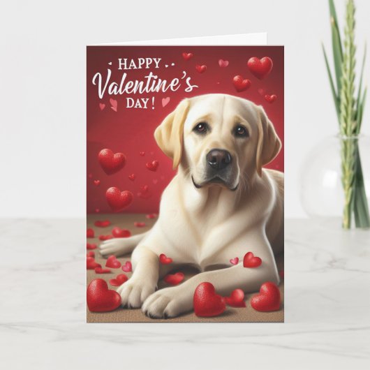 Cartes Pour Fêtes Annuelles Cute Labrador Retriever Chien Heureuse Sainte-Vale (Devant)
