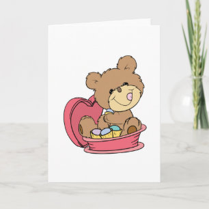 Cartes Pour Fêtes Annuelles cute little teddy beating valentine