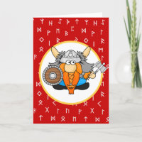 Cute Little Viking sur Viking Runes Arrière - plan