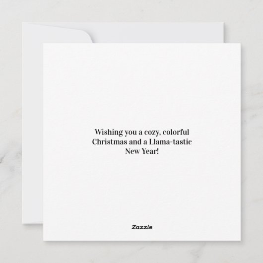 Cartes Pour Fêtes Annuelles Cute Llama and Poncho Andean Christmas Card (Dos)