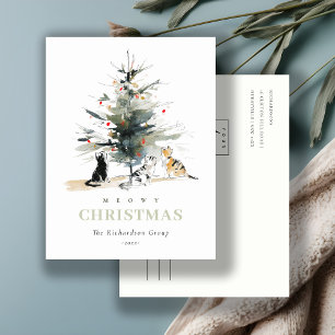 Cartes Pour Fêtes Annuelles Cute Meowy Christmas Tree Cats Logo d'entreprise