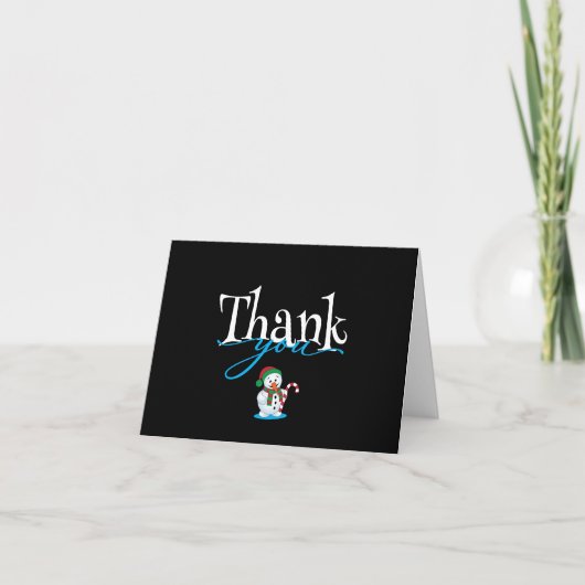 Cartes Pour Fêtes Annuelles Cute Merci Snowman (Devant)