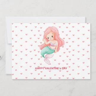 Cartes Pour Fêtes Annuelles Cute Mermaid Valentine's Day
