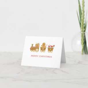 Cartes Pour Fêtes Annuelles Cute Minimal Gingerbread Train Noël