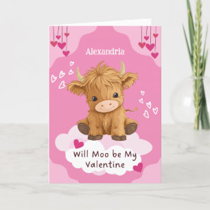 Cartes Pour Fêtes Annuelles Cute Moo Highland Vache Valentine
