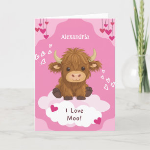 Cartes Pour Fêtes Annuelles Cute Moo Highland Vache Valentine