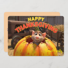 Cute Mouse in Pumpkin – Happy Thanksgiving Farm