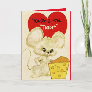 Cartes Pour Fêtes Annuelles Cute Mouse Vintage Saint Valentin