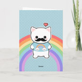 Cartes Pour Fêtes Annuelles Cute Mustache Cat Holiday (Dos)