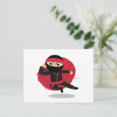 Cartes Pour Fêtes Annuelles Cute Ninja Warrior Black & Red Kids (Debout devant)