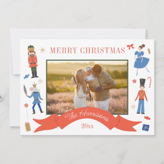 Cartes Pour Fêtes Annuelles Cute Nutcracker Photo Noël (Devant)