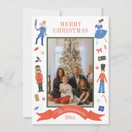 Cartes Pour Fêtes Annuelles Cute Nutcracker photo verticale Noël (Devant)