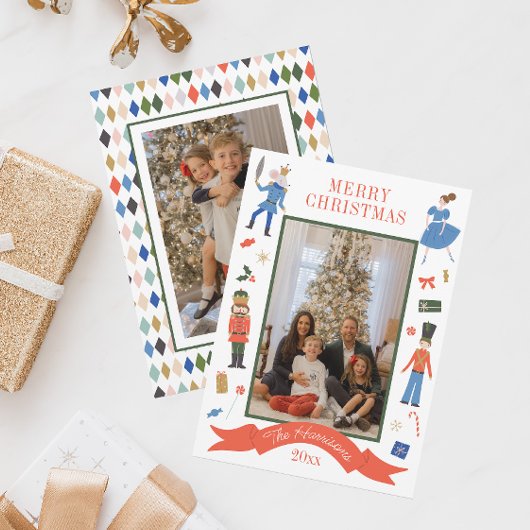 Cartes Pour Fêtes Annuelles Cute Nutcracker photo verticale Noël