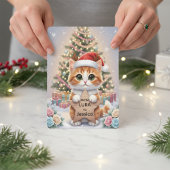 Cartes Pour Fêtes Annuelles Cute Orange Tabby Kitten Personalized Christmas