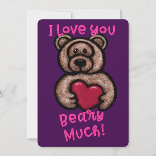 Cartes Pour Fêtes Annuelles Cute Ours En Teddy Fuzzy (Devant)