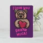 Cartes Pour Fêtes Annuelles Cute Ours En Teddy Fuzzy (Debout devant)