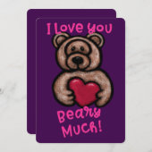 Cartes Pour Fêtes Annuelles Cute Ours En Teddy Fuzzy (Devant / Derrière)