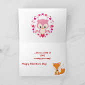 Cartes Pour Fêtes Annuelles Cute Owl et Fox Valentine (Intérieur)