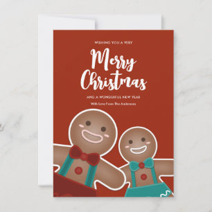 Cartes Pour Fêtes Annuelles Cute pain d'épices Cookies Buddies Joyeux Noël