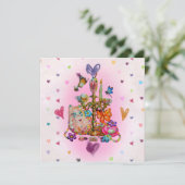 Cartes Pour Fêtes Annuelles Cute Pastel (Debout devant)