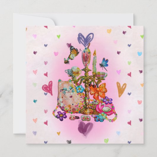 Cartes Pour Fêtes Annuelles Cute Pastel (Devant)