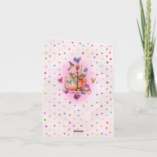 Cartes Pour Fêtes Annuelles Cute Pastel (Dos)
