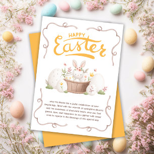 Cartes Pour Fêtes Annuelles Cute Pastel Bunny Oeufs Floraux Joyeux Pâques