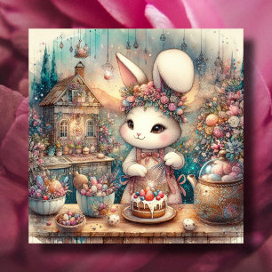 Cartes Pour Fêtes Annuelles Cute Pastel Chef Bunny Pâques chrétiennes