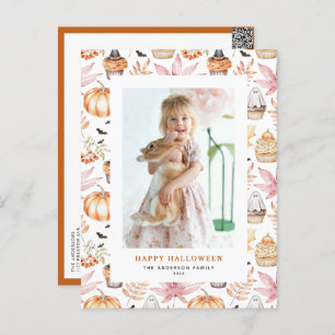 Cartes Pour Fêtes Annuelles Cute Pastel Éffrayant Cupcakes Happy Halloween Pho