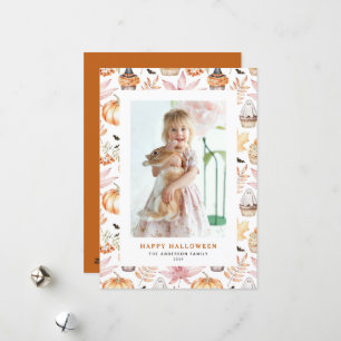 Cartes Pour Fêtes Annuelles Cute Pastel Éffrayant Cupcakes Happy Halloween Pho