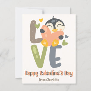 Cartes Pour Fêtes Annuelles Cute Penguin Love Kids Classroom Saint-Valentin