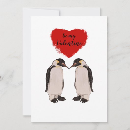 Cartes Pour Fêtes Annuelles Cute Penguin Valentines (Devant)