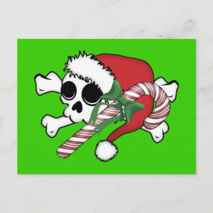 Cartes Pour Fêtes Annuelles Cute Père Noël Skull
