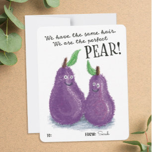 Cartes Pour Fêtes Annuelles Cute Perfect Pear Pun Valentine's Day
