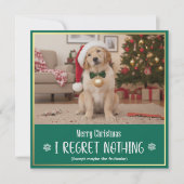 Cartes Pour Fêtes Annuelles Cute Pet Dog Photo Funny Christmas Greeting (Devant)