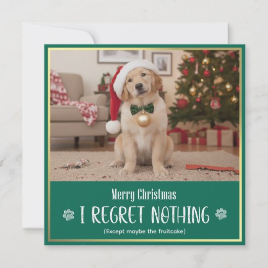 Cartes Pour Fêtes Annuelles Cute Pet Dog Photo Funny Christmas Greeting (Devant)