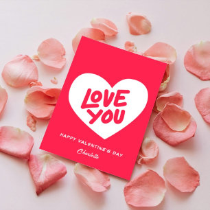 Cartes Pour Fêtes Annuelles Cute Pink i love You Hearts Flirter Valentine Day