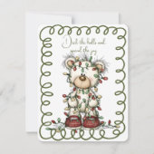 Cartes Pour Fêtes Annuelles Cute Polar Bear Tangled In Christmas Lights (Devant)