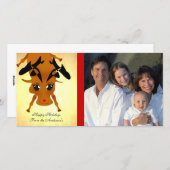 Cartes Pour Fêtes Annuelles Cute Reindeer (Devant / Derrière)