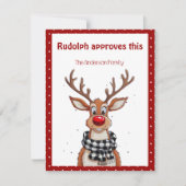 Cartes Pour Fêtes Annuelles Cute reindeer christmas wish red retro Postcard (Devant)