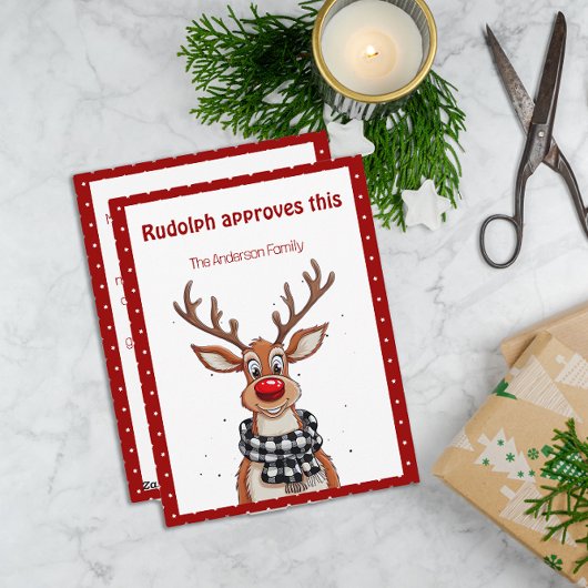Cartes Pour Fêtes Annuelles Cute reindeer christmas wish red retro Postcard